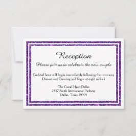 Convite de Recepção com Corte Glitter Roxo Chic