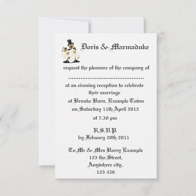 Convite de recepção de casamento à noite (Frente)