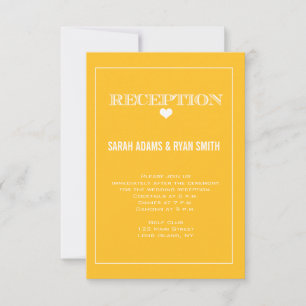 Convite de Recepção de Casamento Amarelo Coração F