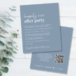 Convite de Recepção de casamento Azul Dusty com Có<br><div class="desc">Simples anúncio de casamento e convite de recepção, com dinheiro empoeirado. A frente apresenta "Felizmente Sempre Depois da Festa" em uma mistura de uma escrita branca contemporânea e uma tipografia branca moderna ousada. Personalize seu anúncio e convite e adicione seus nomes em um script semelhante a assinatura. No verso, insira...</div>