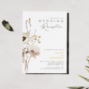 Convite de Recepção de Casamento Caprichoso de Flo