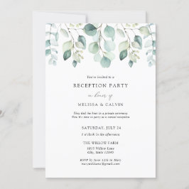 Convite de Recepção de Casamento Casual Eucalipto