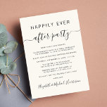 Convite de Recepção de Casamento Chic<br><div class="desc">Simples e sofisticado convite de casamento ou anúncio de casamento pequeno e celebração ou festa de recepção em creme claro. "Festa Feliz para Sempre" é escrito em tipografia simples e um roteiro moderno com floreios. Personalize seu anúncio de casamento e convite de recepção e adicione seus nomes em um script...</div>