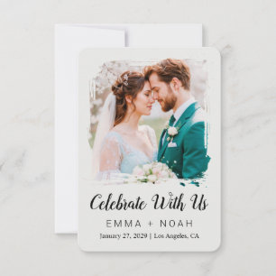 Convite de Recepção de Casamento Clássico e Elegan