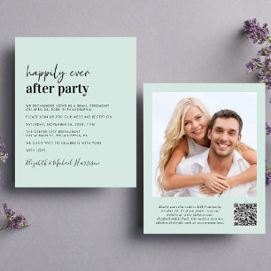 Convite de Recepção de Casamento com Código QR de 