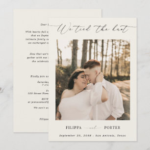 Convite de Recepção de Casamento com Elopement em
