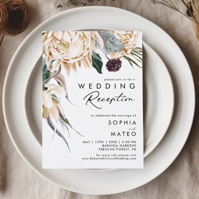 Convite de Recepção de Casamento com Floral Branco (Criador carregado)