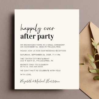 Convite de Recepção de Casamento com Foto em Creme