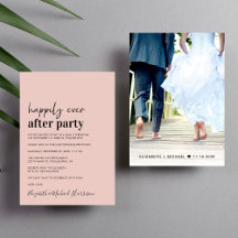 Convite de Recepção de Casamento com Foto Moderna 