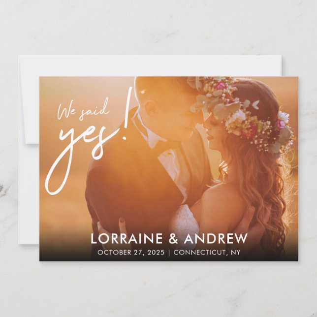 Convite de Recepção de Casamento com Foto We Said  (Frente)