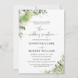 Convite de Recepção de Casamento com Hortênsias Bo