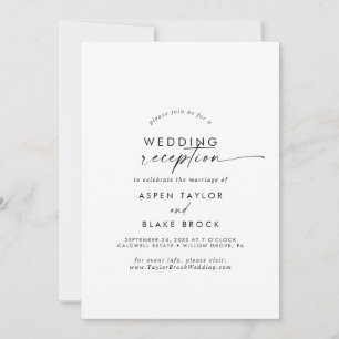 Convite de Recepção de Casamento com Letra Moderna