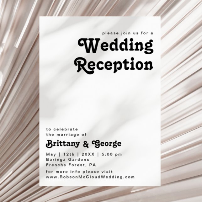 Convite de Recepção de Casamento com Letreiro Retr (Criador carregado)