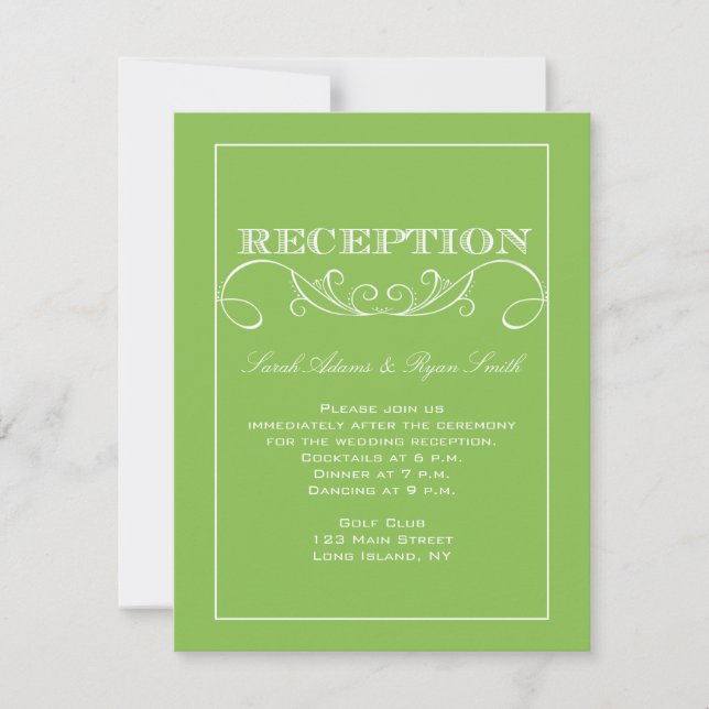 Convite de Recepção de Casamento com Redemoinho de (Frente)