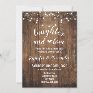 Convite de Recepção de Casamento com Riso e Amor
