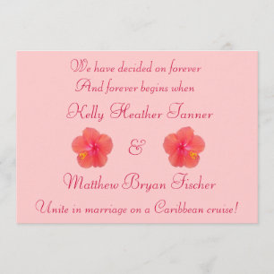 Convite de Recepção de Casamento de Hibisco Tropic