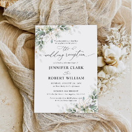 Convite de Recepção de Casamento Elegante Eucalipt