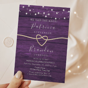 Convite de Recepção de Casamento em Madeira Rústic