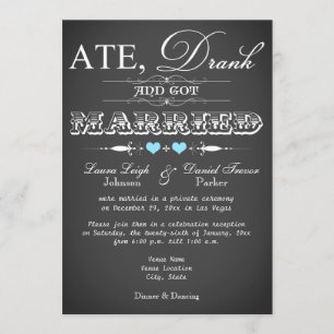Convite de recepção de casamento estilo quadro neg