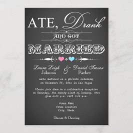 Convite de recepção de casamento estilo quadro neg