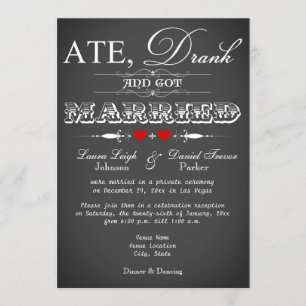 Convite de recepção de casamento estilo quadro neg