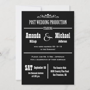 Convite de Recepção de Casamento - Estilo Teatro