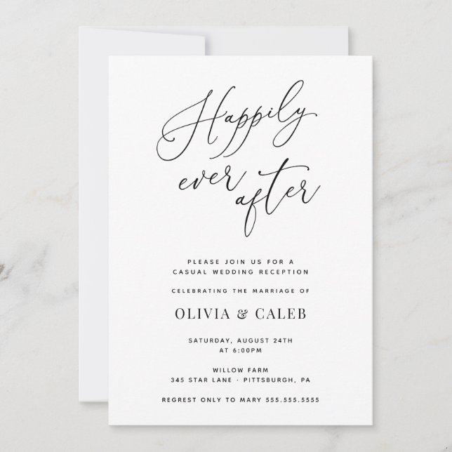 Convite de Recepção de Casamento Felizes para Semp (Frente)