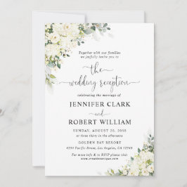 Convite de Recepção de Casamento Floral Branco Ele