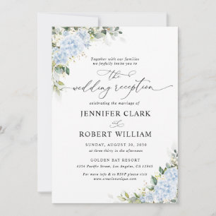 Convite de Recepção de Casamento Floral Hortênsia