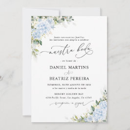 Convite de Recepção de Casamento Floral Hortênsia