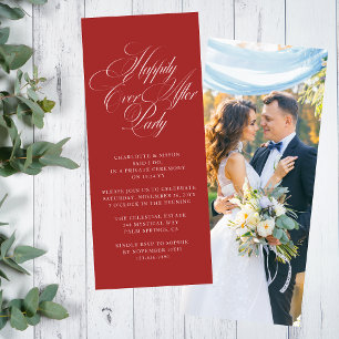 Convite de Recepção de Casamento Foto Vermelho Fel