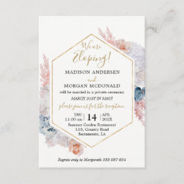 Convite de recepção de casamento fuga floral aquar