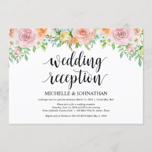 Convite de Recepção de Casamento Fugitivo Floral R