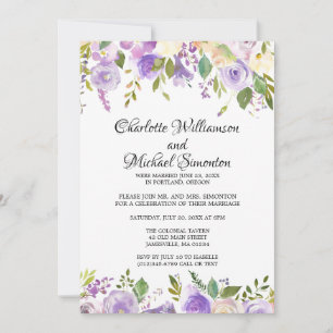 Convite de Recepção de Casamento Furtivo Floral Ma