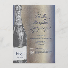 Convite de Recepção de Casamento Garrafa de Champa