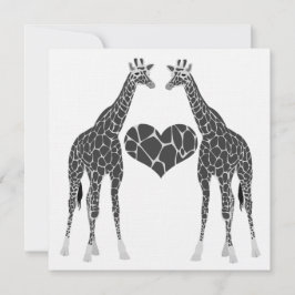 Convite de Recepção de Casamento Giraffe Love
