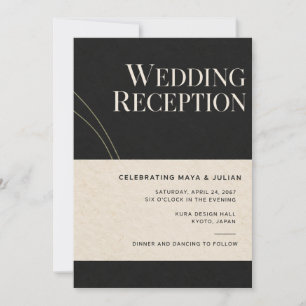 Convite de Recepção de Casamento Japonês Moderno S