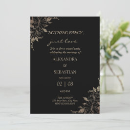 Convite de Recepção de Casamento Linhas Florais