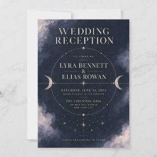 Convite de Recepção de Casamento   Lua Celestial