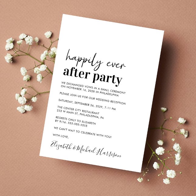 Convite de Recepção de Casamento Minimalista Moder (Criador carregado)