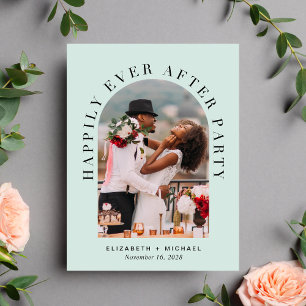 Convite de Recepção de Casamento Mint com Foto do 