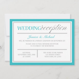 Convite de Recepção de Casamento Moderno Cinza Tur