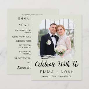 Convite de Recepção de Casamento Moderno Elegante