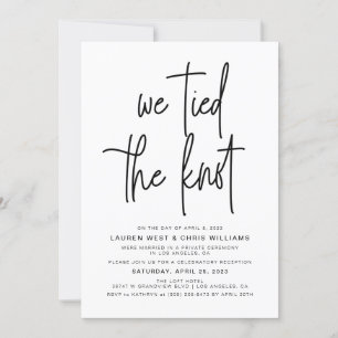 Convite de Recepção de Casamento Nós Amarrámos o N