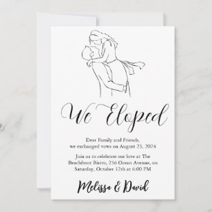 convite de recepção de casamento secreto em preto 