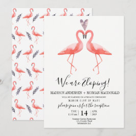 convite de recepção de fuga de flamingos