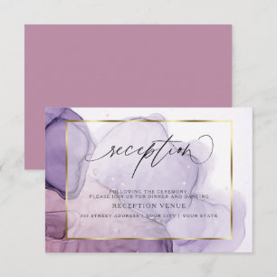 Convite de Recepção de Lilás Rosa Plum Inky Modern