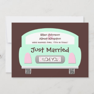Convite de Recepção de Pós-Casamento -- Carro Mint