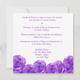 Convite de Recepção de Pós-Casamento com Rosas Rox