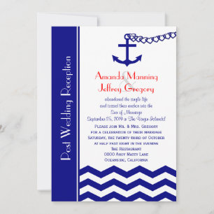 Convite de Recepção de Pós-Casamento Náutico Marin